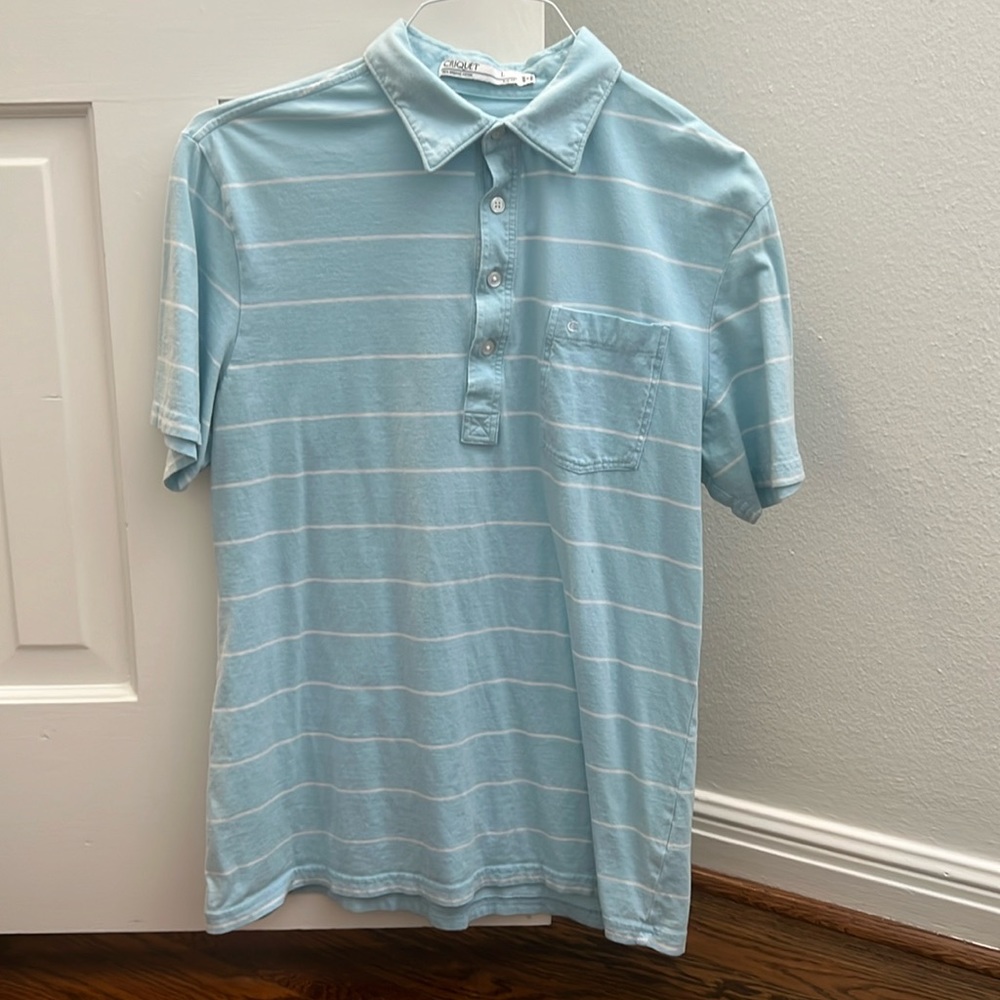 Used Criquet Light Blue Striped - Large Slim Fit